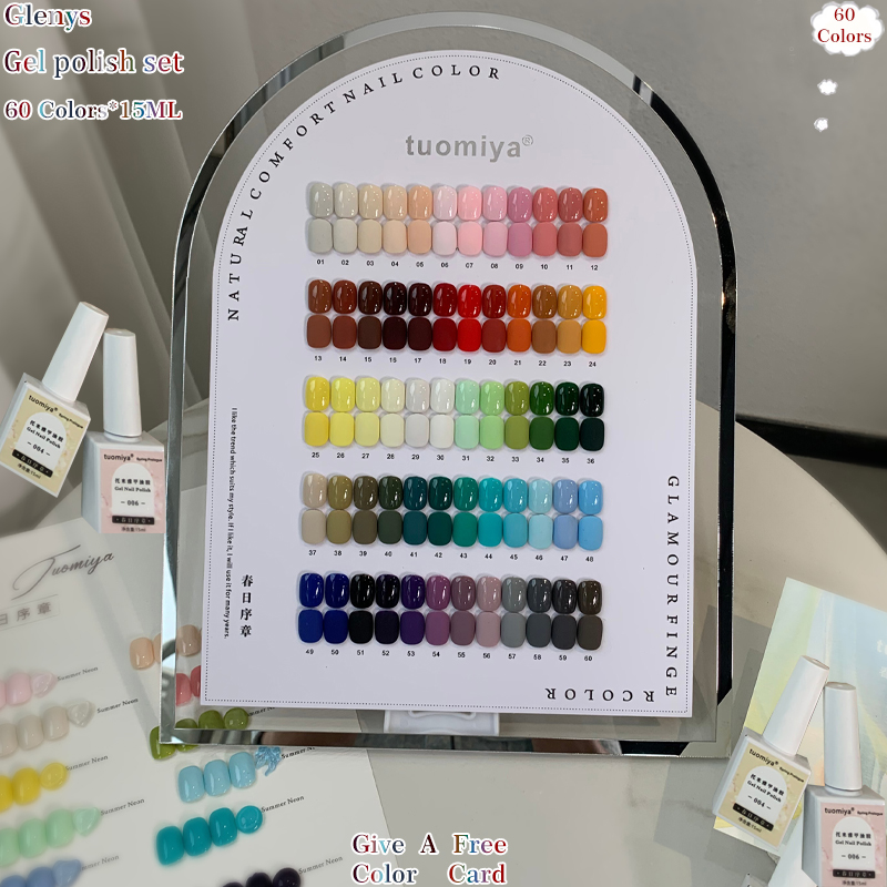 Resin Art Learning - เจลทาเล็บ Glenys 60 สี ยอดนิยม สีพื้น