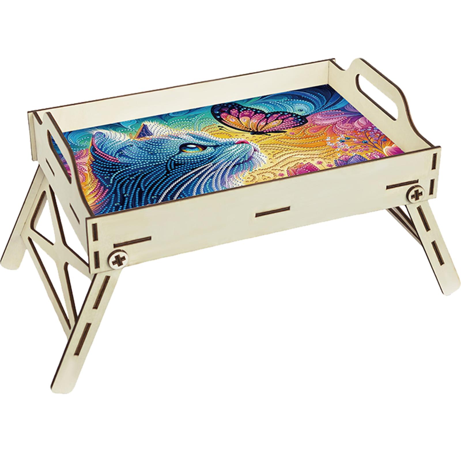 Resin Art Wooden Tray - ถาดเสิร์ฟงานฝีมือเพชร 5 มิติ DIY พร้อมหูจับ ถาดไม้สำหรับงานศิลปะเพชร