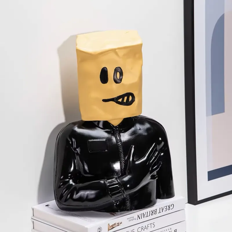 Resin Artist - ประติมากรรมรูปใบหน้าแบบนามธรรมที่สร้างสรรค์และทันสมัย ทำจากเรซิน ใช้ตกแต่งศิลปะสำหรับห้องนั่งเล่น หรือเป็นของประดับตกแต่งบนโต๊ะ