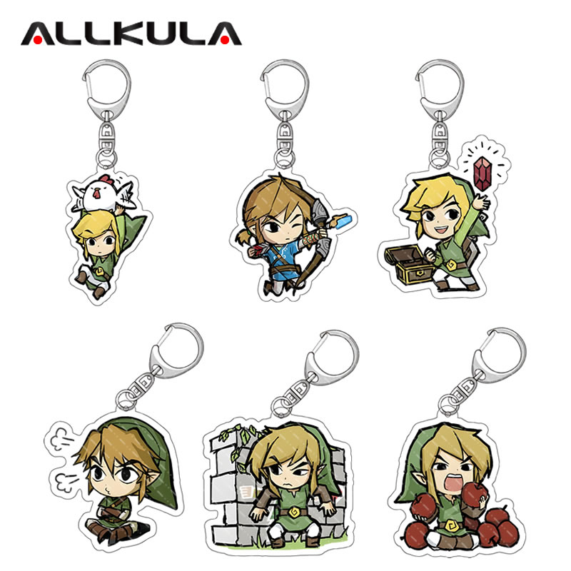 Resin Art Zelda - ตำนานของเซลด้า ฟิกเกอร์อะคริลิก ของตกแต่งการ์ตูน พวงกุญแจเกมคลาสสิก ของที่ระลึก พวงกุญแจ