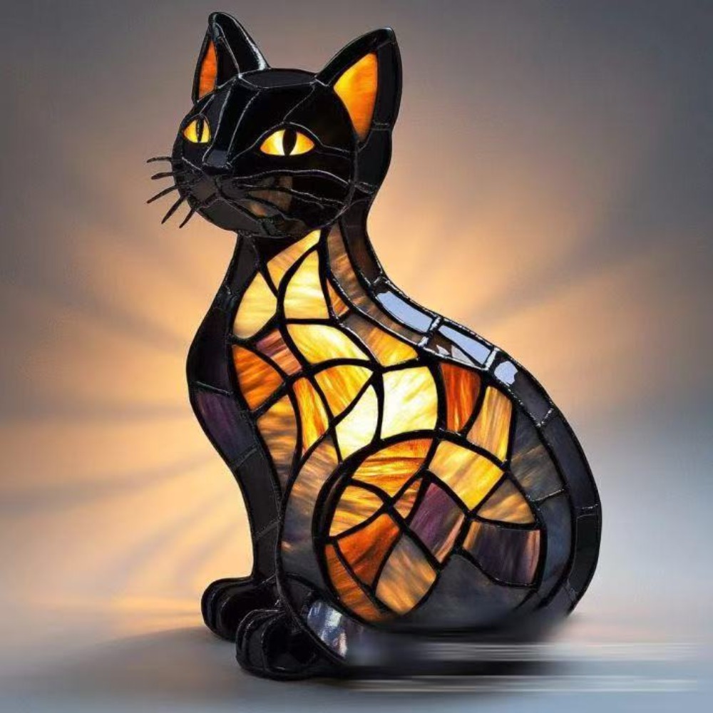 Resin Artist - ชุดรูปปั้นสุนัขเรซิ่นแบบใหม่ พร้อมไฟ LED สำหรับตกแต่งบ้าน รูปปั้นสัตว์ศิลปะสร้างสรรค์ ของตกแต่งโต๊ะสุดประณีต