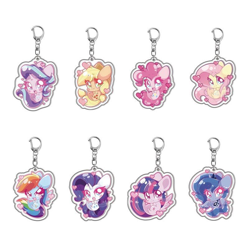 Resin Art Keychain - พวงกุญแจอะคริลิคการ์ตูน My Little Pony ของตกแต่งกระเป๋า ของขวัญสำหรับเพื่อนสาว