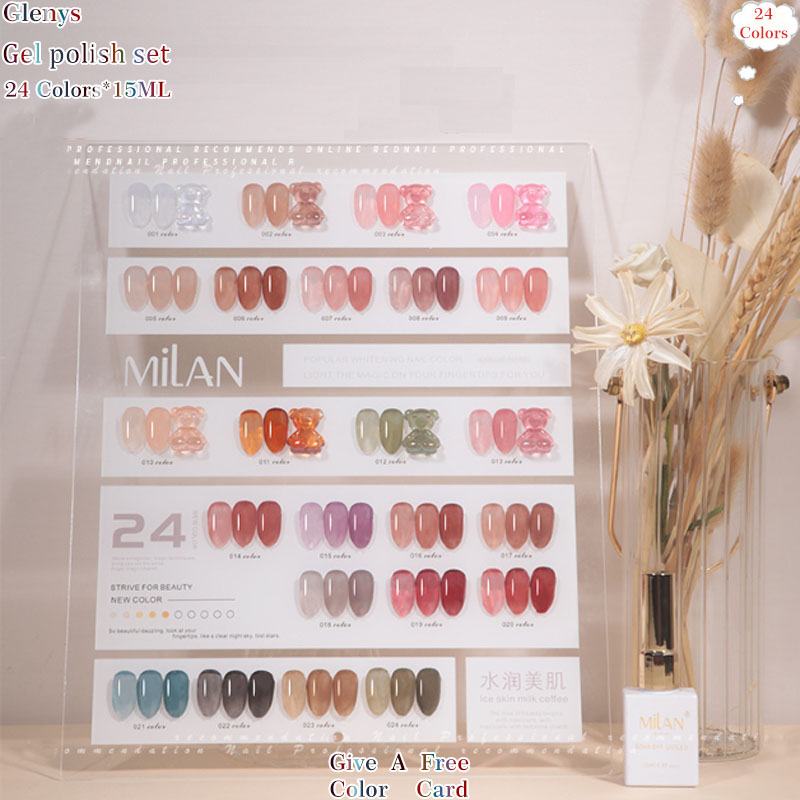 Resin Art Learning - กาวทาเล็บ Glenys 24 สี ชุดการ์ดสีเจลแช่เย็นยอดนิยมในทุกเครือข่าย สำหรับทำเล็บด้วยแสง