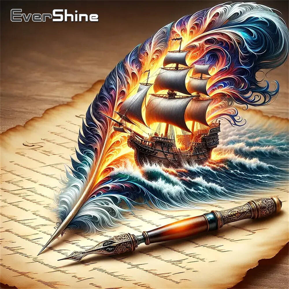 Resin Art Wallpaper - Evershine เพชรภาพวาดสุนัขสัตว์การ์ตูนเต็มรูปแบบรอบเพชรโมเสคห้องน้ํา DIY หัตถกรรมชุดตกแต่งบ้าน