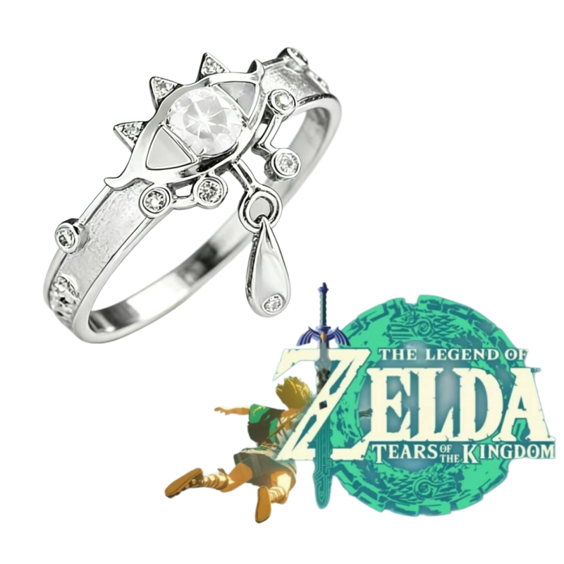 Resin Art Zelda - เดอะ เลเจนด์ ออฟ เซลด้า 2D ริงส์อุปกรณ์เสริมการ์ตูนแฟชั่นอุปกรณ์เสริมเกมคอสเพลย์ของแท้สุดหรูของขวัญวันเกิดคู่รัก