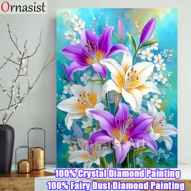 Resin Art Wallpaper - ภาพวาดเพชรคริสตัลเต็มรูปแบบ ศิลปะโมเสกดอกไม้ เพชร 5 มิติ ภาพวาดฝังเพชรแบบฝังเพชร