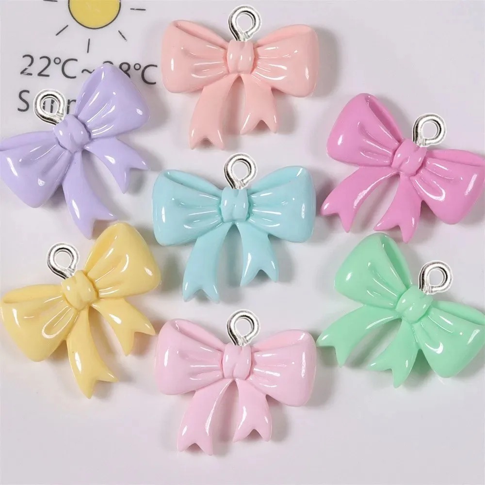 10 ชิ้น ชาร์มเรซิ่นรูปโบว์สีลู - Resin Art Keychain บทวิจารณ์และราคา