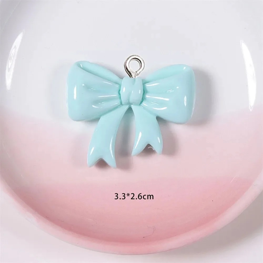 10 ชิ้น ชาร์มเรซิ่นรูปโบว์สีลู - Resin Art Keychain บทวิจารณ์และราคา