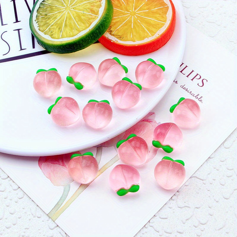 10 ชิ้น จี้เรซิ่นรูปพีชใสแบบแบ - Resin Art Keychain บทวิจารณ์และราคา