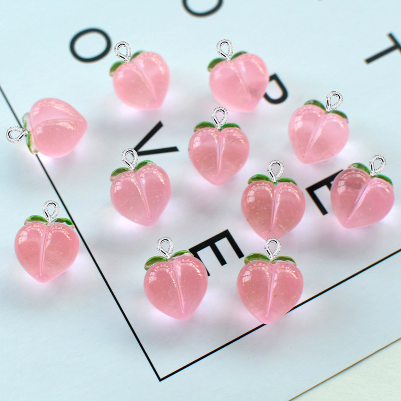 10 ชิ้น จี้เรซิ่นรูปพีชใสแบบแบ - Resin Art Keychain บทวิจารณ์และราคา