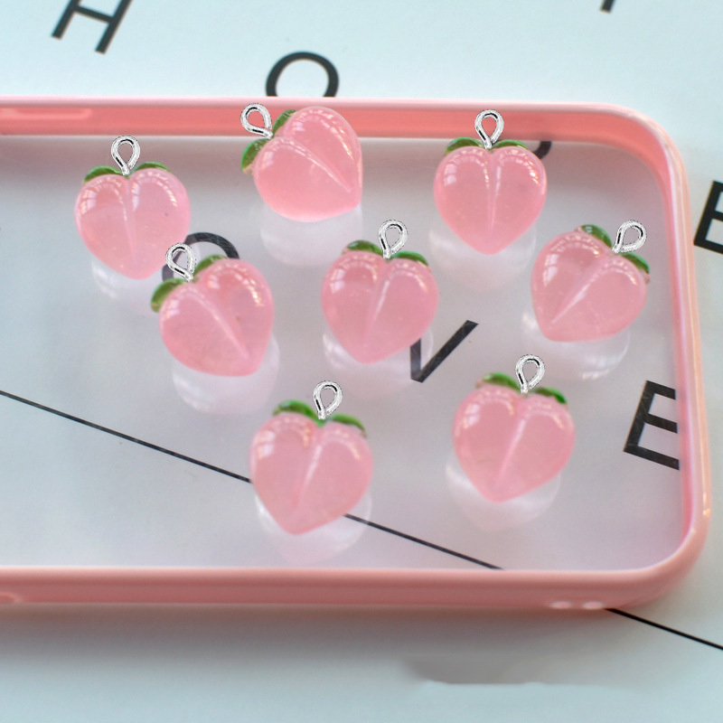 10 ชิ้น จี้เรซิ่นรูปพีชใสแบบแบ - Resin Art Keychain บทวิจารณ์และราคา