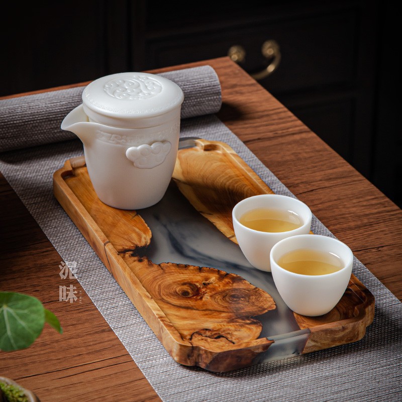 ถาดชาไม้ทูจาสไตล์เซนญี่ปุ่น พร - Resin Art Wooden Tray บทวิจารณ์และราคา