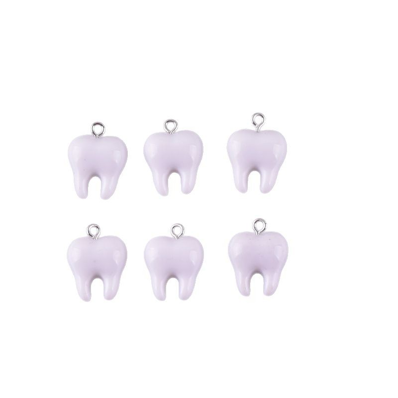 จี้เรซิ่นรูปฟันสีขาวน่ารัก 10  - Resin Art Keychain บทวิจารณ์และราคา