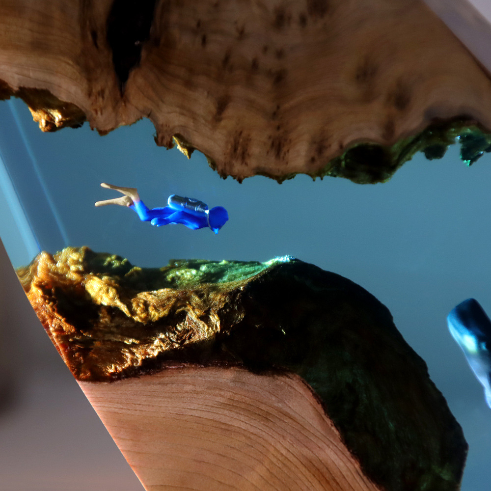 ของตกแต่งบ้านรูปนักดำน้ำในถ้ำใ - Resin Art For Anniversary Gift บทวิจารณ์และราคา