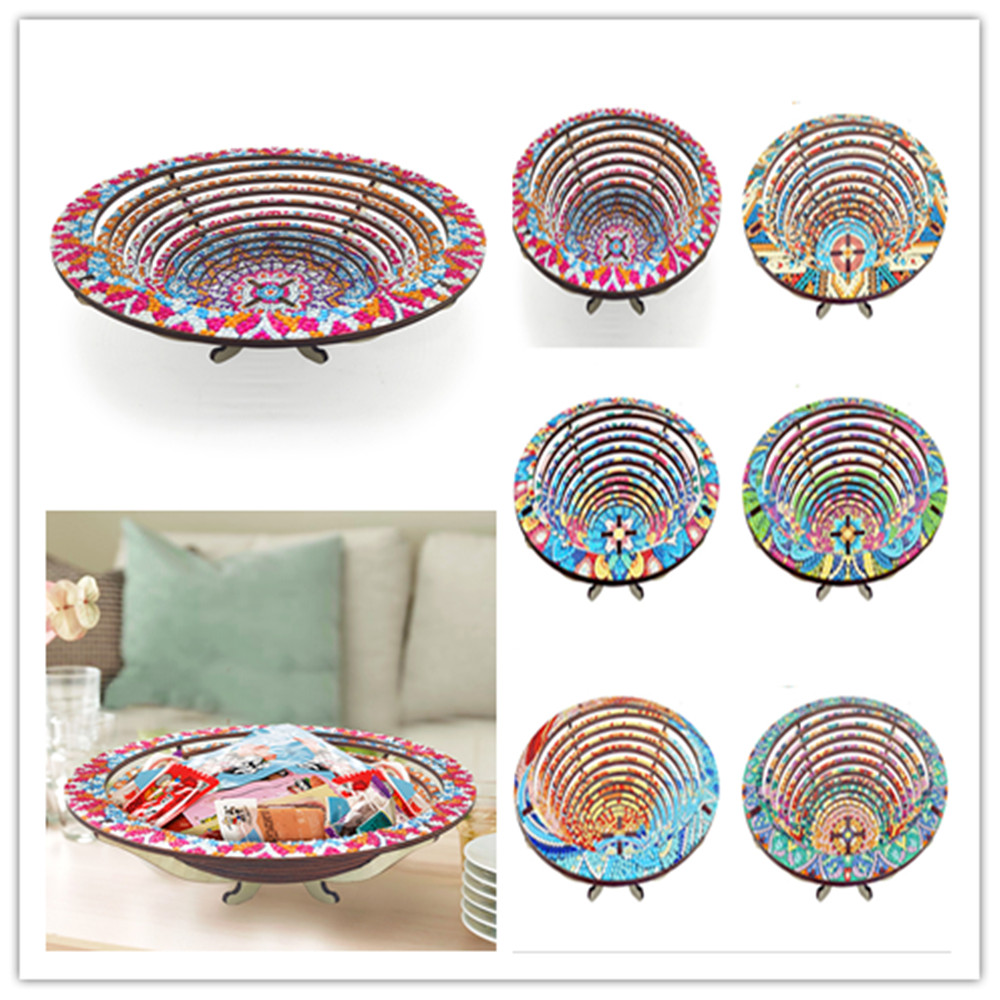 ไม้ Mandala 5D เพชรภาพวาดถาดศิ - Resin Art Wooden Tray บทวิจารณ์และราคา
