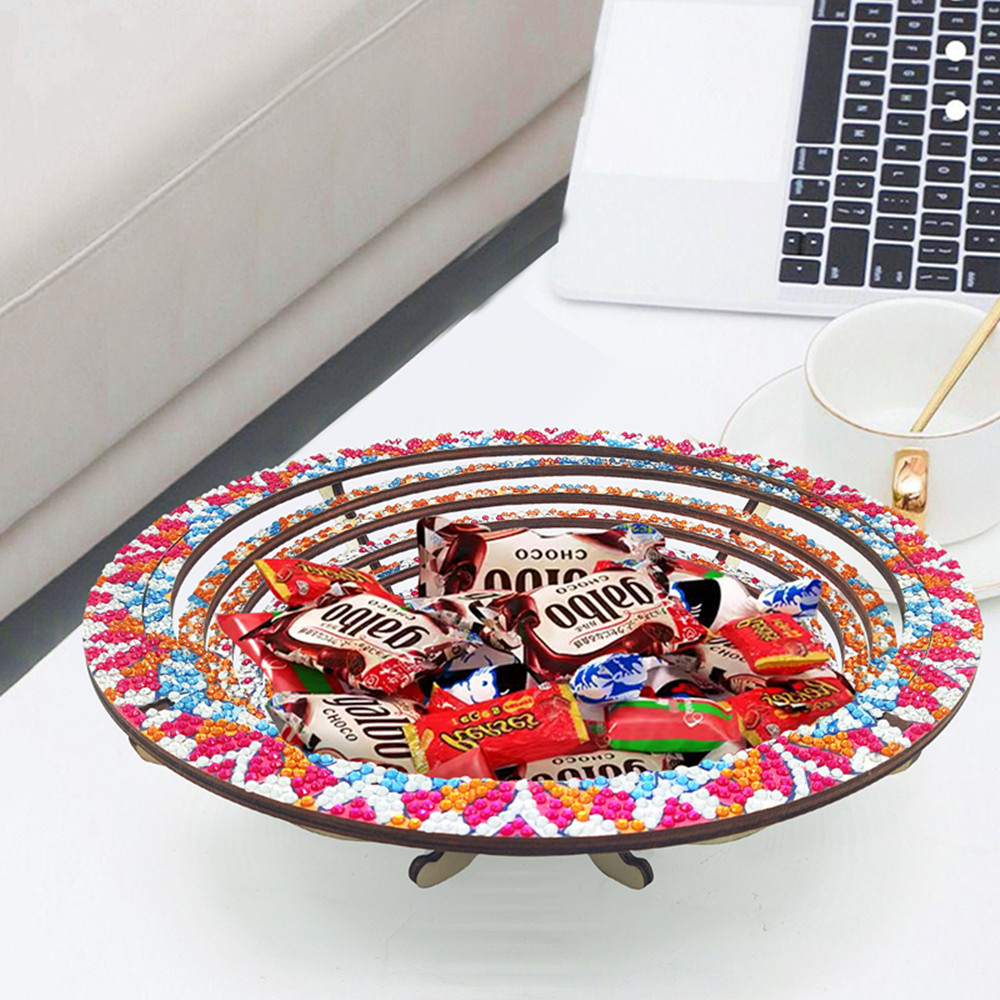 ไม้ Mandala 5D เพชรภาพวาดถาดศิ - Resin Art Wooden Tray บทวิจารณ์และราคา