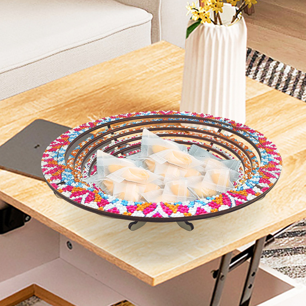 ไม้ Mandala 5D เพชรภาพวาดถาดศิ - Resin Art Wooden Tray บทวิจารณ์และราคา