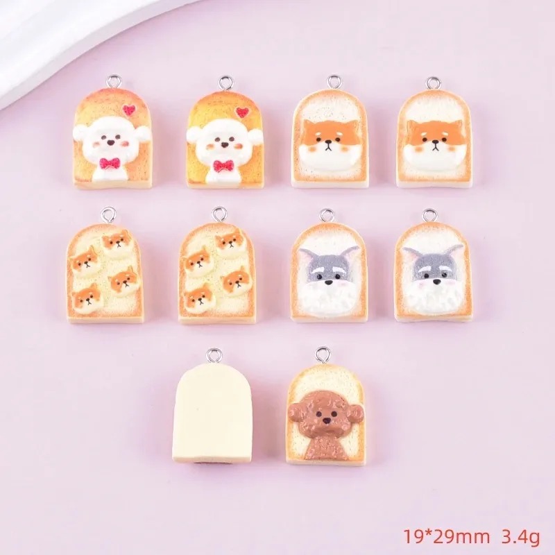 จี้เรซิ่นรูปสุนัขขนมปังปิ้งน่า - Resin Art Keychain บทวิจารณ์และราคา