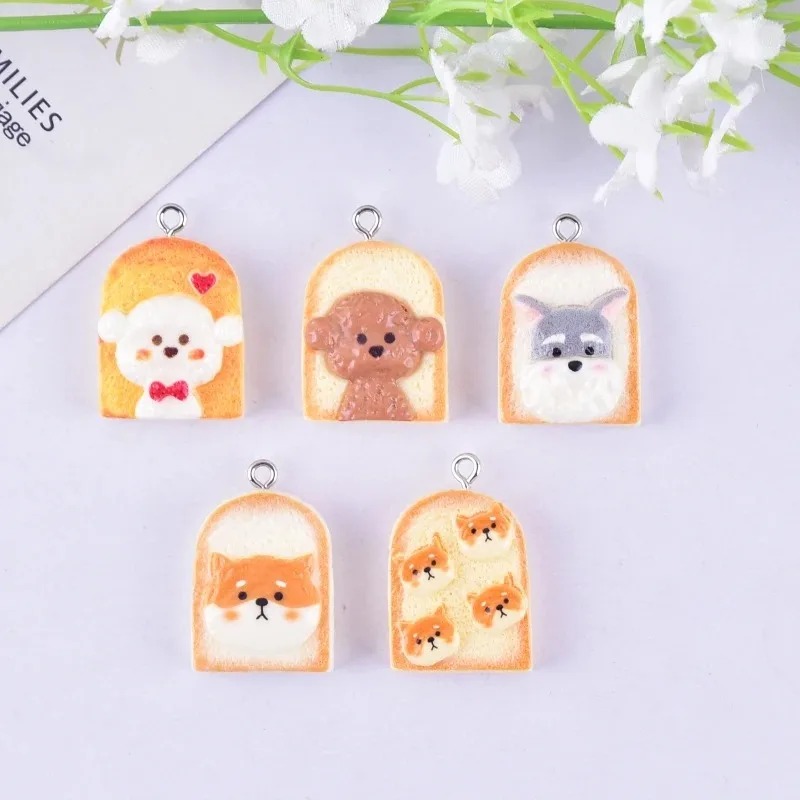 จี้เรซิ่นรูปสุนัขขนมปังปิ้งน่า - Resin Art Keychain บทวิจารณ์และราคา