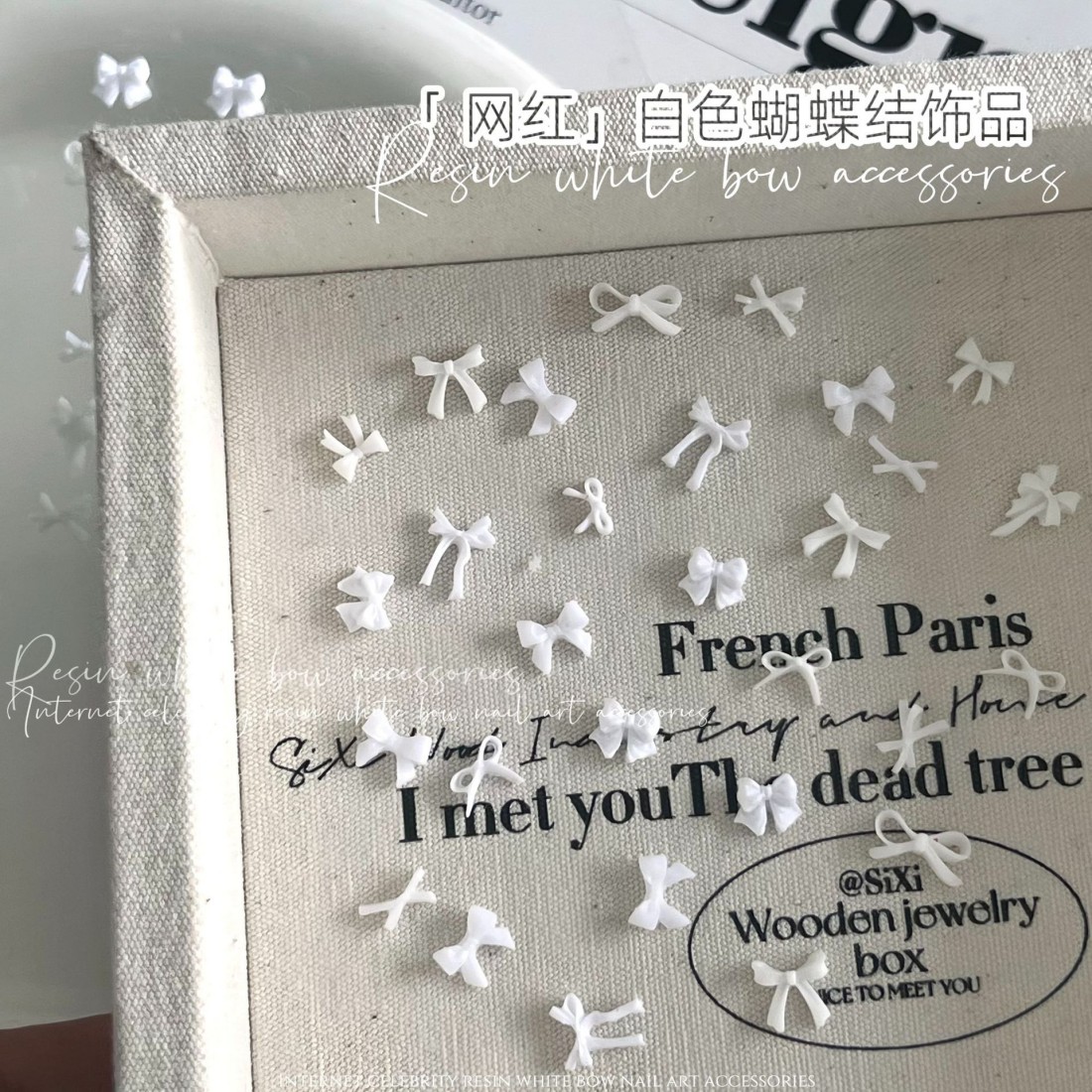 YYM 50 ชิ้น โบว์สีขาวสำหรับตกแ - Resin Art Instagram บทวิจารณ์และราคา