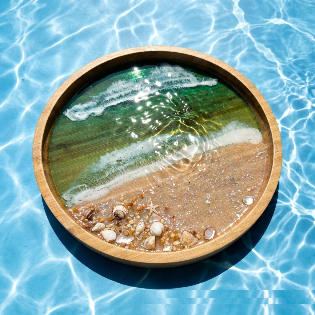 ถาดไม้เสิร์ฟพร้อมงานศิลปะเรซิ่ - Resin Art Wooden Tray บทวิจารณ์และราคา