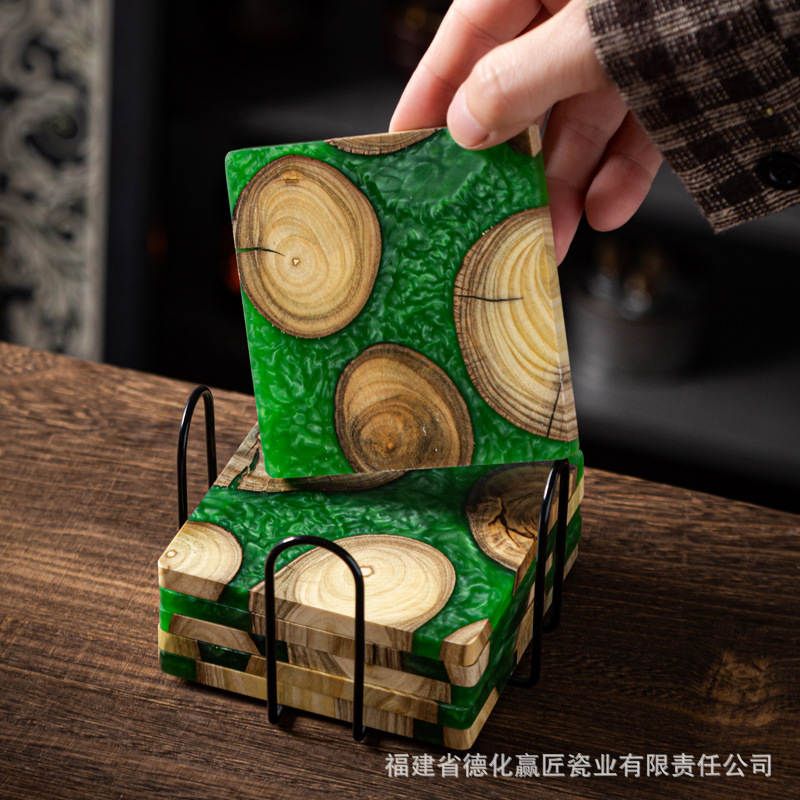 ถาดเสิร์ฟชา Zen Ink-Art Dry Br - Resin Art Wooden Tray บทวิจารณ์และราคา