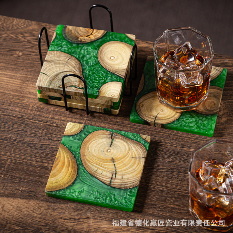 ถาดเสิร์ฟชา Zen Ink-Art Dry Br - Resin Art Wooden Tray บทวิจารณ์และราคา