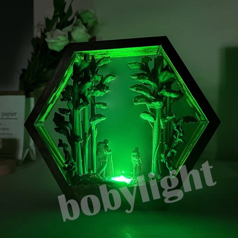 โคมไฟเรซิ่นรูปนักเดินป่า แสงไฟ - Resin Artist บทวิจารณ์และราคา