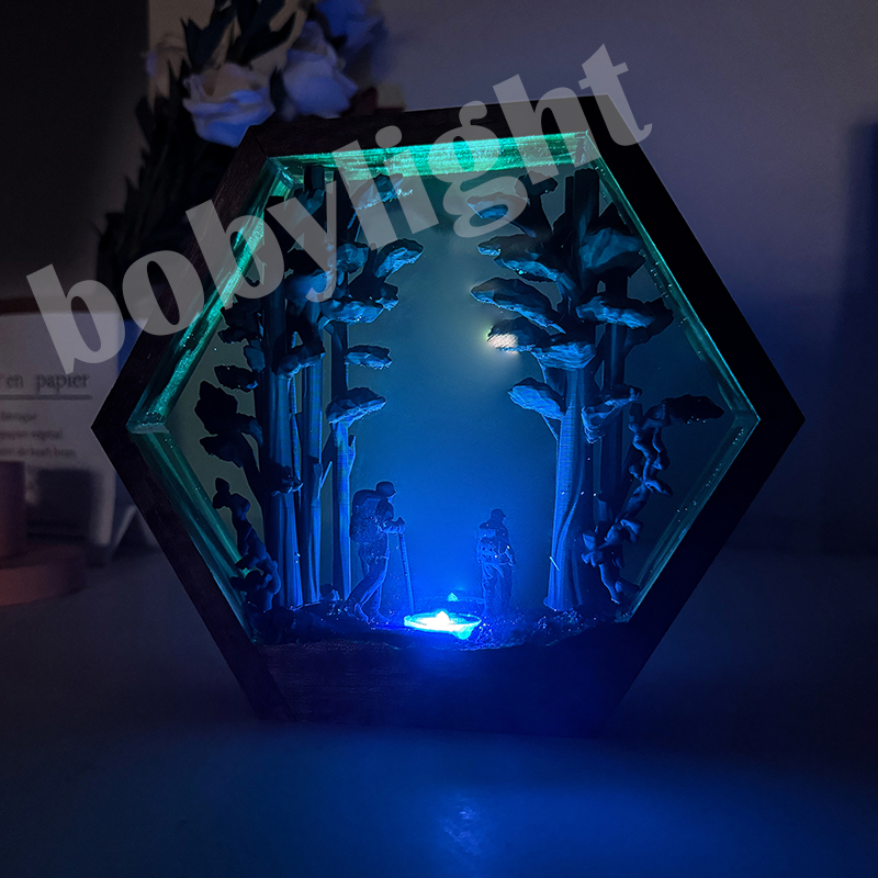โคมไฟเรซิ่นรูปนักเดินป่า แสงไฟ - Resin Artist บทวิจารณ์และราคา