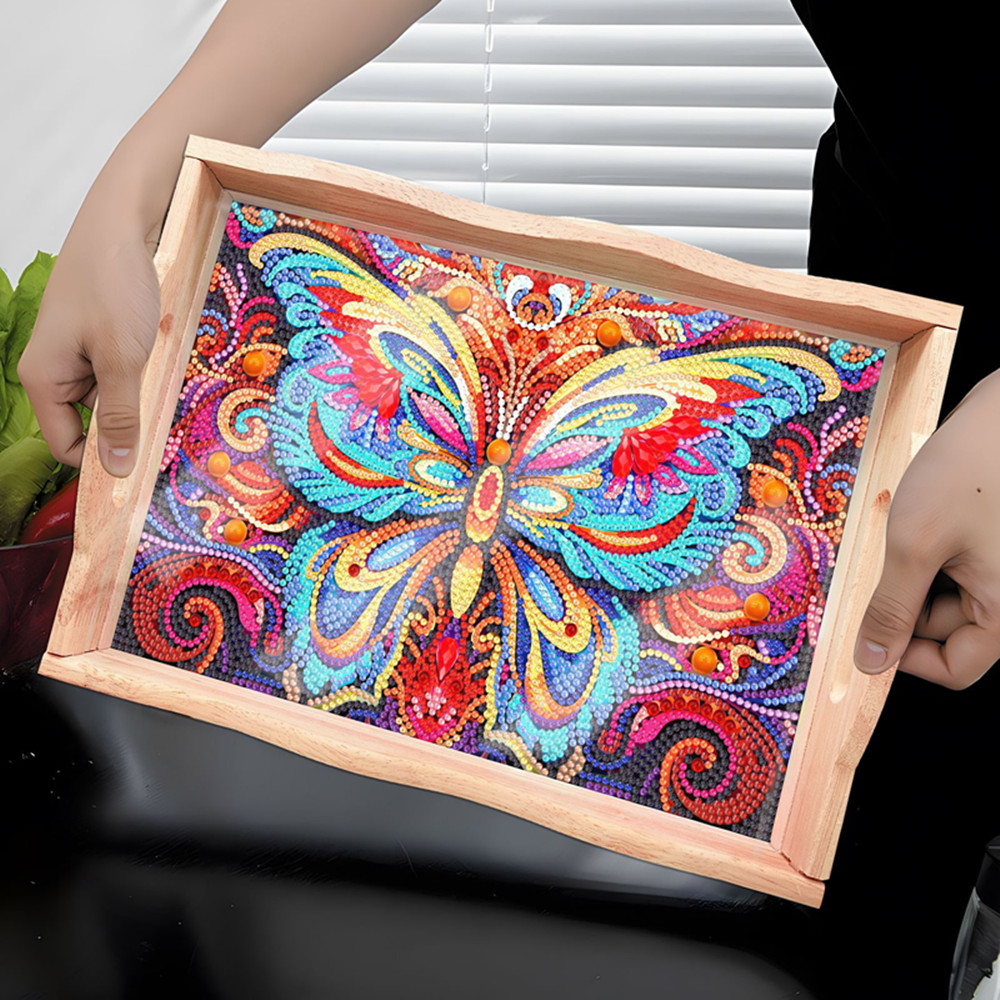 ถาดไม้ตกแต่งลายเพชร 5 มิติ งาน - Resin Art Wooden Tray บทวิจารณ์และราคา
