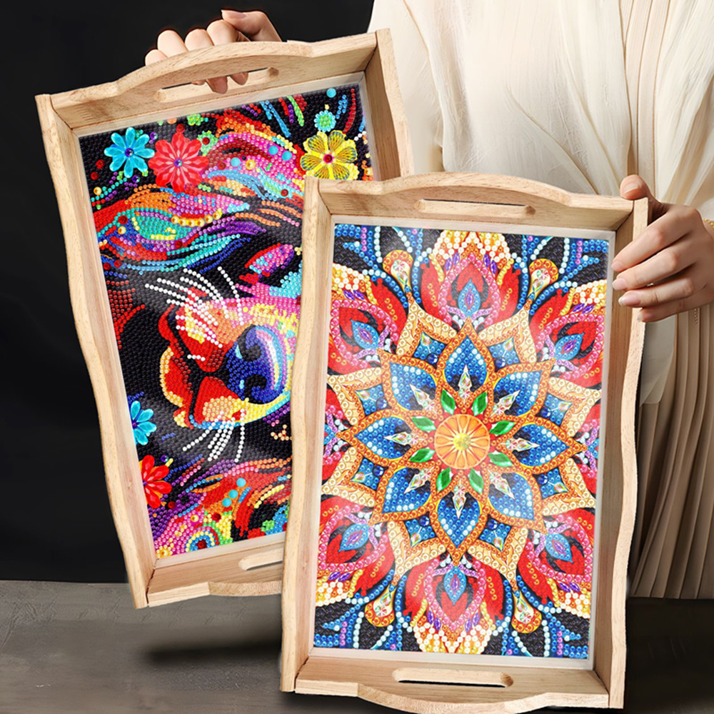 ถาดไม้ตกแต่งลายเพชร 5 มิติ งาน - Resin Art Wooden Tray บทวิจารณ์และราคา