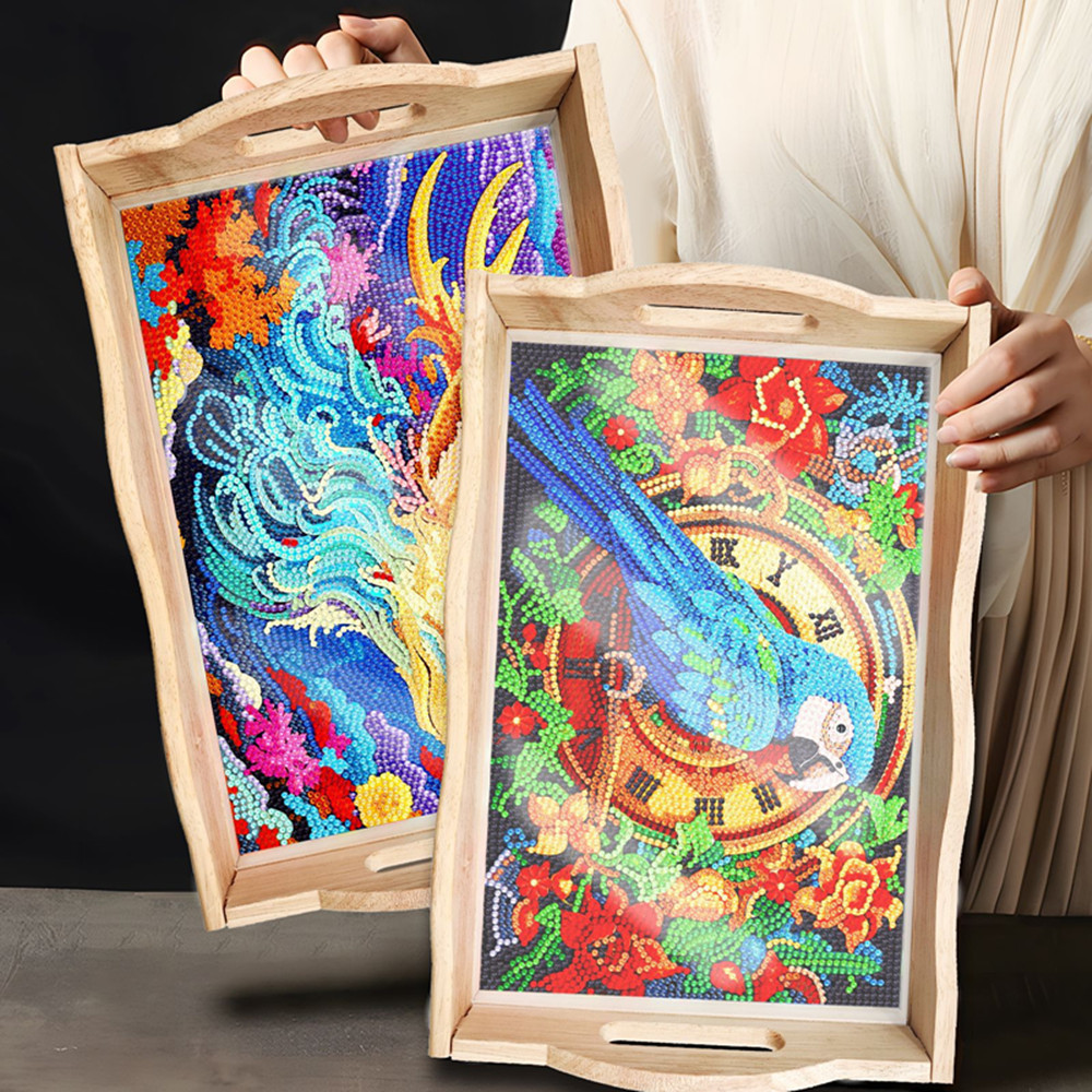 ถาดไม้ตกแต่งลายเพชร 5 มิติ งาน - Resin Art Wooden Tray บทวิจารณ์และราคา