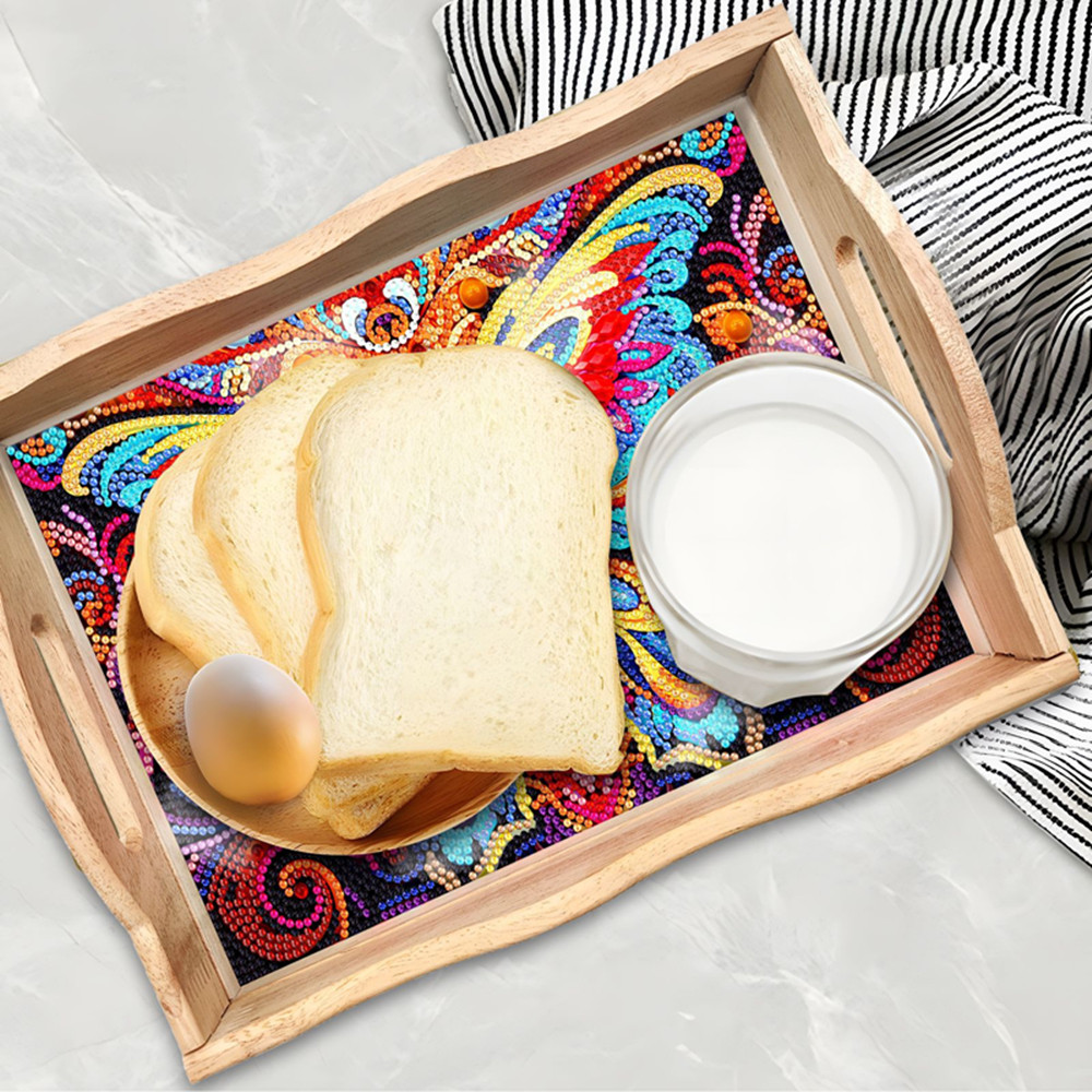 ถาดไม้ตกแต่งลายเพชร 5 มิติ งาน - Resin Art Wooden Tray บทวิจารณ์และราคา