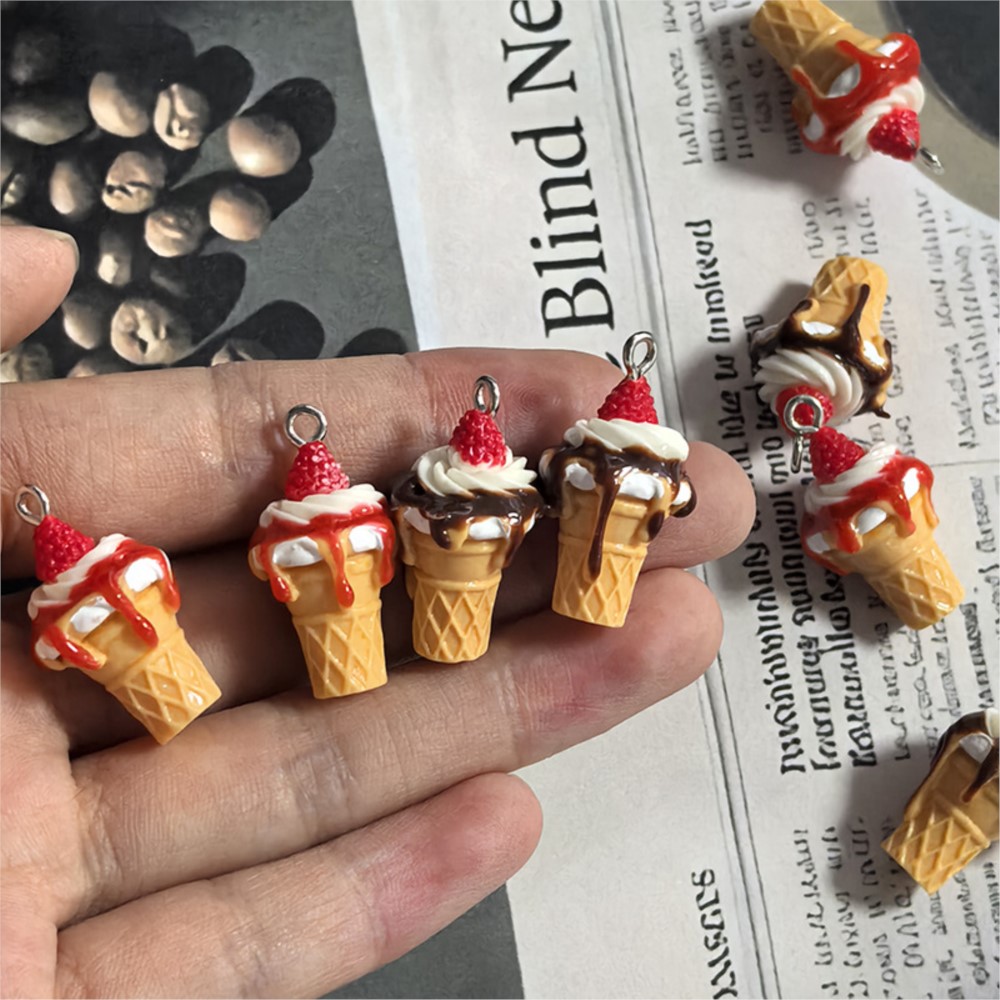 10 ชิ้น จี้เรซิ่นรูปไอศกรีม 3  - Resin Art Keychain บทวิจารณ์และราคา