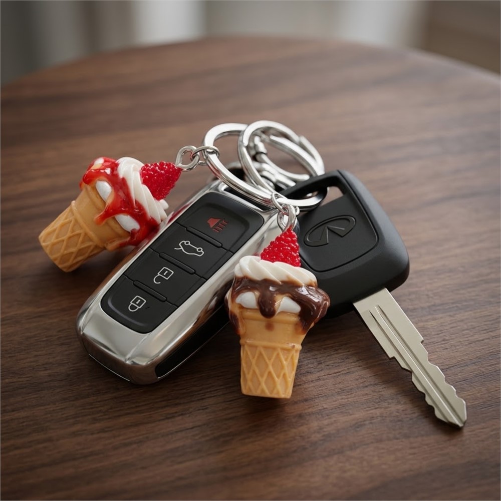 10 ชิ้น จี้เรซิ่นรูปไอศกรีม 3  - Resin Art Keychain บทวิจารณ์และราคา