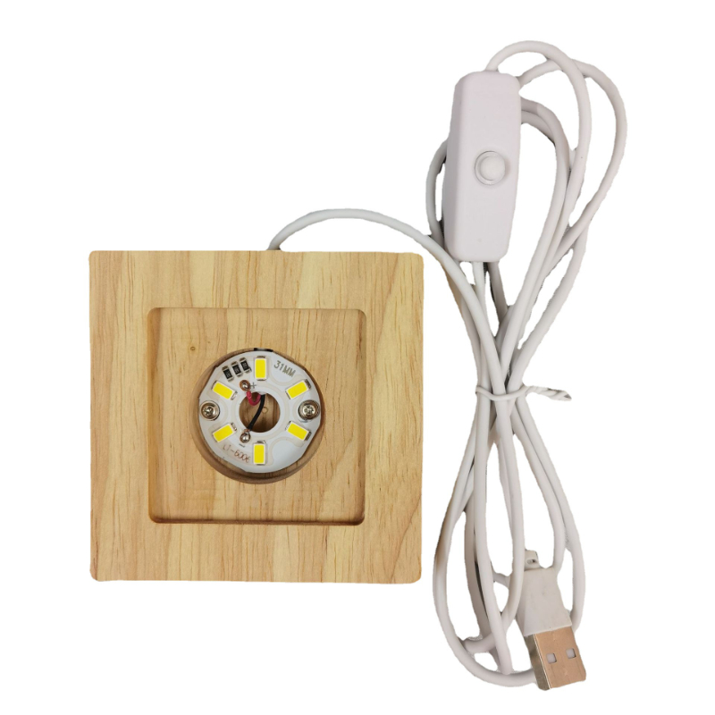 สแควร์ไฟ LED แสดงฐานไม้ Lighte - Resin Art Wooden Tray บทวิจารณ์และราคา